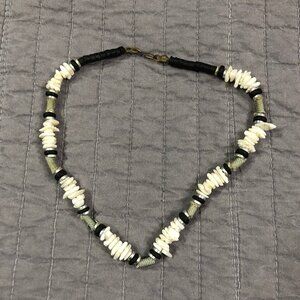 Shell Necklace Beach Boho White Black Gray